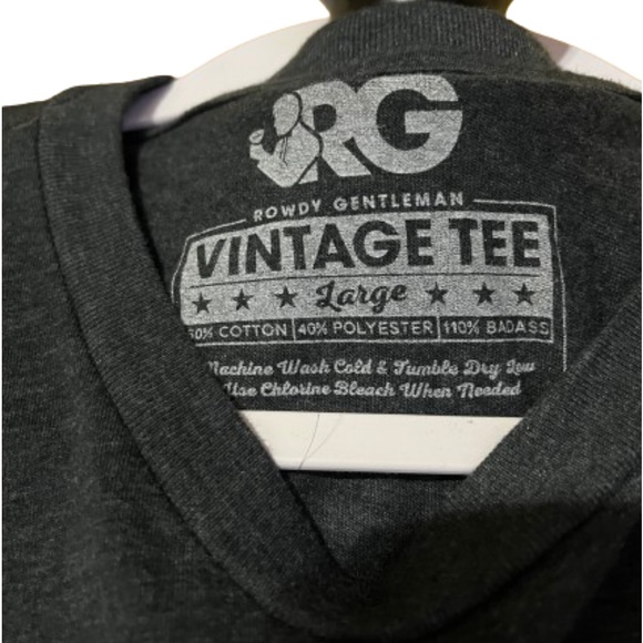 Rowdy Gentleman Vintage Gray Busch Latte SS Tee Shirt Size L Casual Lightweight - Picture 2 of 6